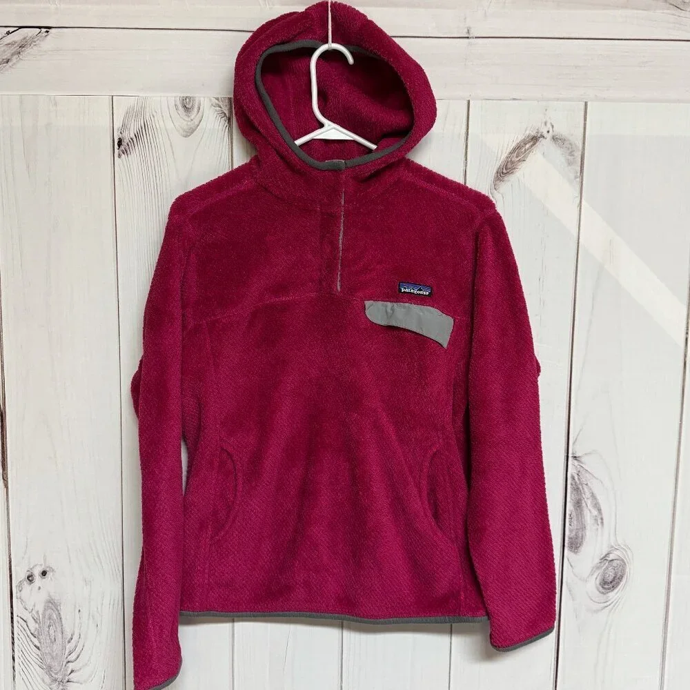 Patagonia Snap-T® Fleece‎ Hoodie Women’s Large Berry EUC